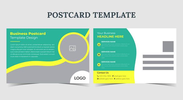Corporate Business Postcard Template Design, Postkarte für die Unternehmensförderung, Business Solution Postcard Template - Vektor, Bild
