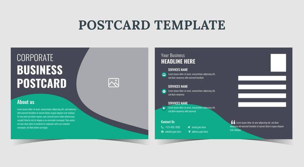 Corporate business postcard template design, postcard for business promotion, business solution postcard template - Vector, Image