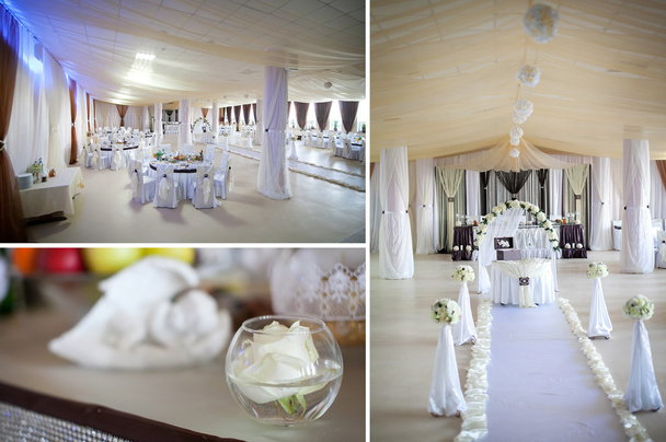 bruiloft decoratie van de collage restaurant - Foto, afbeelding