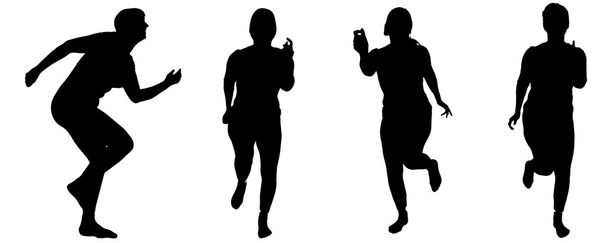 Vektorsilhouette einer Frau, die rennt. - Vektor, Bild