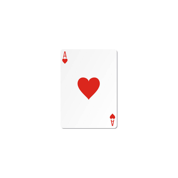 hearts ace playing card. vector illustration. - Vector, Image