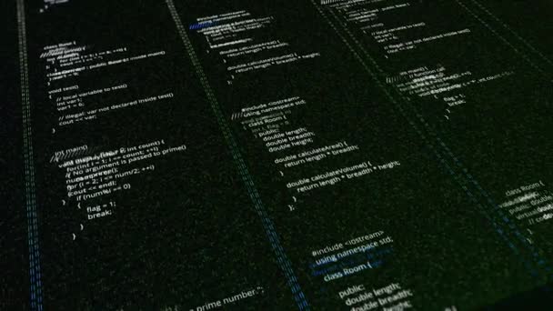 Hintergrund der Änderung des Matrixcodes. Animation. Feld mit Quellcode zum Ausfüllen für Matrix. Matrix-Software mit Code-Schreiben - Filmmaterial, Video