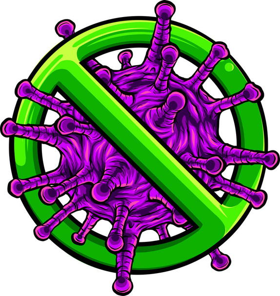 Zakázané znaménko s ikonou Virus particle glyph - Vektor, obrázek