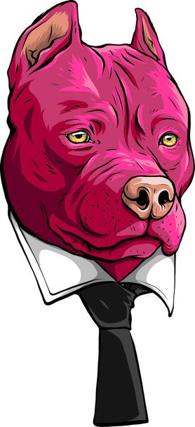 pitbull kop met stropdas vector illustratie ontwerp - Vector, afbeelding