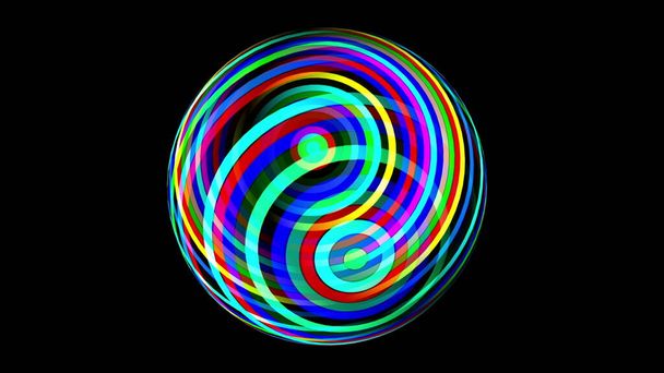 Ilustración 3D de esfera colorida  - Foto, Imagen