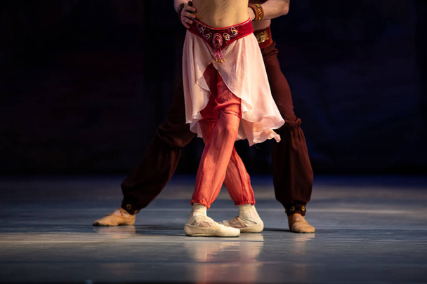 Closeup of classic ballet couple on stage - Photo, Image