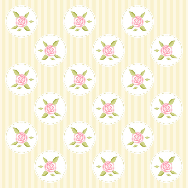 Retro background with roses - Vector, Imagen