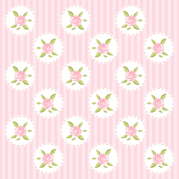 Retro background with roses - Vector, Image