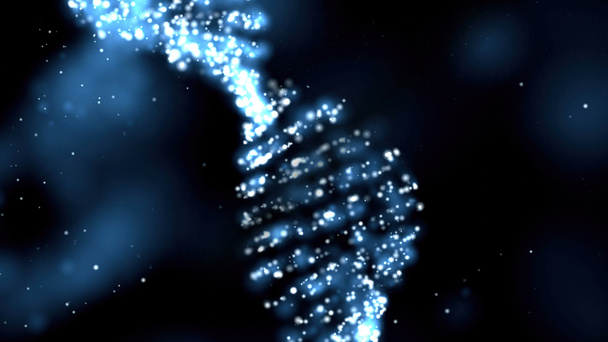 Dna Helix Rotating Molecules On Blue Background - Photo, Image