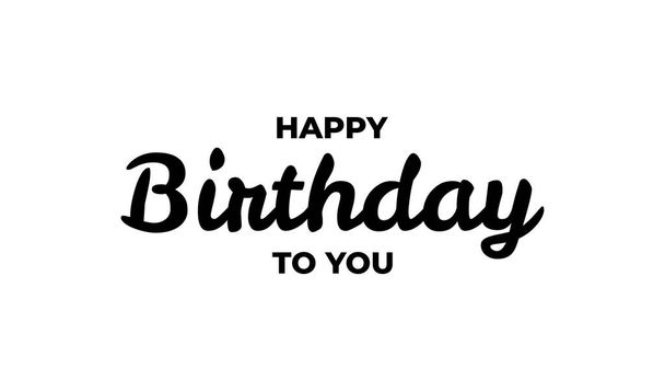 feliz cumpleaños tipográfico fuente elegante tarjeta de cumpleaños elegante Felicitaciones - Vector, imagen