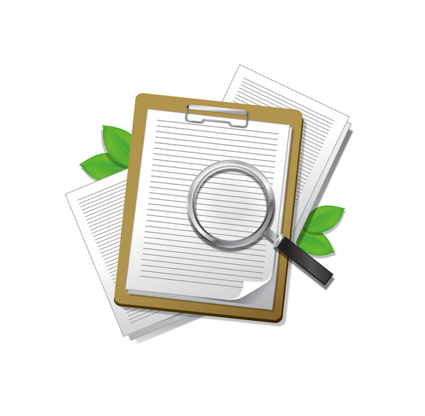 Magnifier and documents - Vector, Image