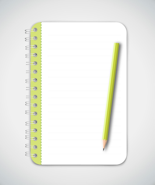 Pencil and notebook - Vector, Image