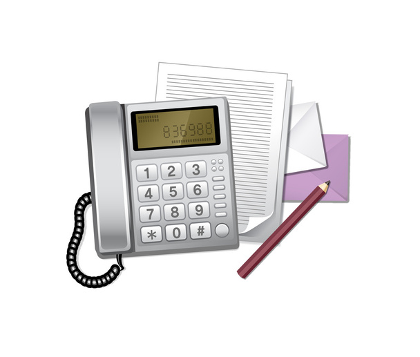Phone with notebook - Vector, Image