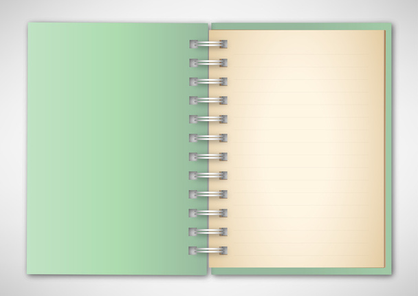 grünes Einband-Notizbuch - Vektor, Bild