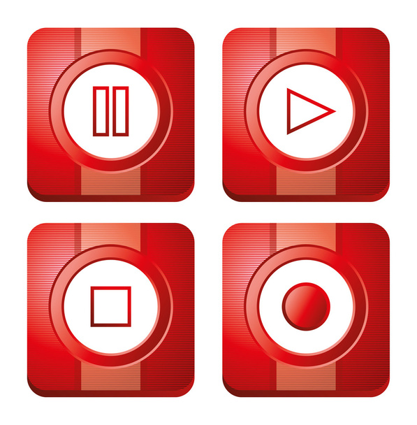 Набір кнопок червоних носіїв
 - Вектор, зображення
