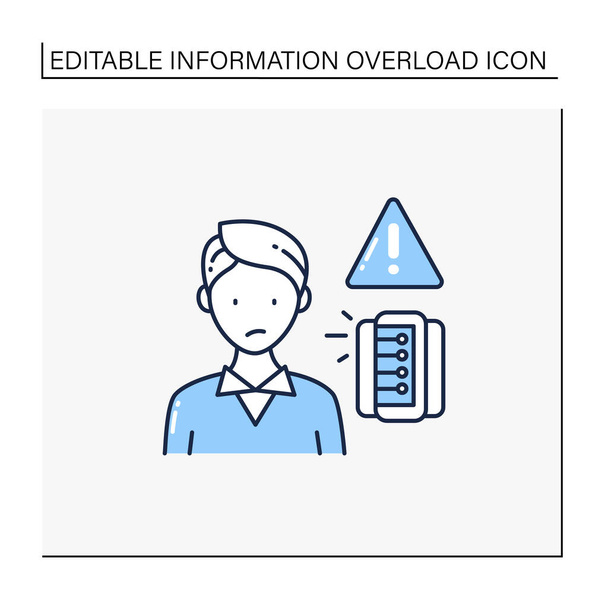 Information anxiety line icon - Vector, Image