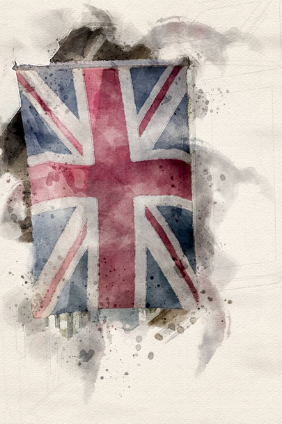 Μπρίστολ-Μάιος-2020-Αγγλία-μια κοντινή άποψη μιας αγγλικής σημαίας που κρέμεται έξω από ένα παράθυρο στις αργίες για τα εβδομήντα τέσσερα χρόνια εορτασμού του τέλους της ημέρας βετεράνων του Β 'Παγκοσμίου Πολέμου-VE.  - Φωτογραφία, εικόνα