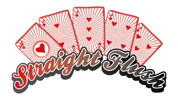 Cartão de poker straight flush
 - Vetor, Imagem