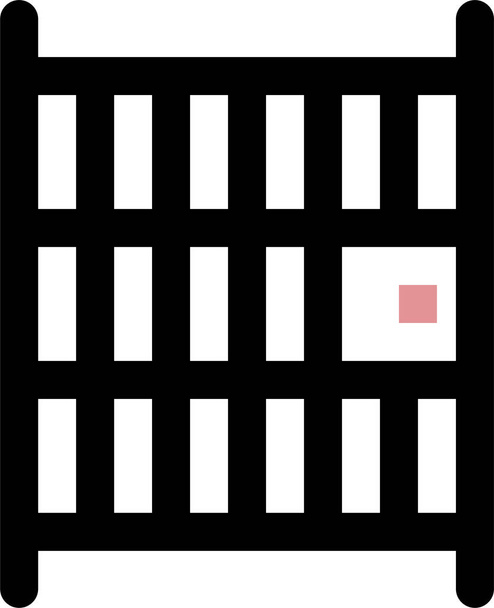 иконка ворот тюрьмы, векторная иллюстрация на белом фоне  - Вектор,изображение