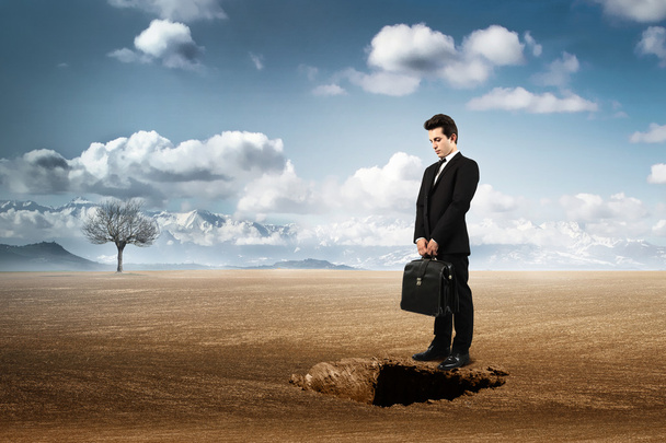 BUSINESS MAN IS ESCAPING WITH MONEY LUGGAGE - Photo, Image
