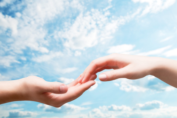Man and woman hands touch in gentle - Photo, Image