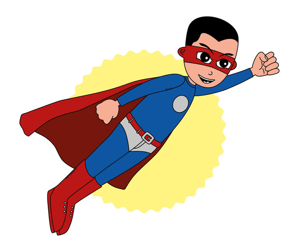 赤のマスクを持つスーパー ヒーロー - ベクター画像