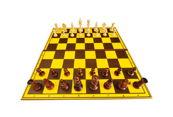 Schachfiguren isoliert auf weißem Hintergrund - Foto, Bild