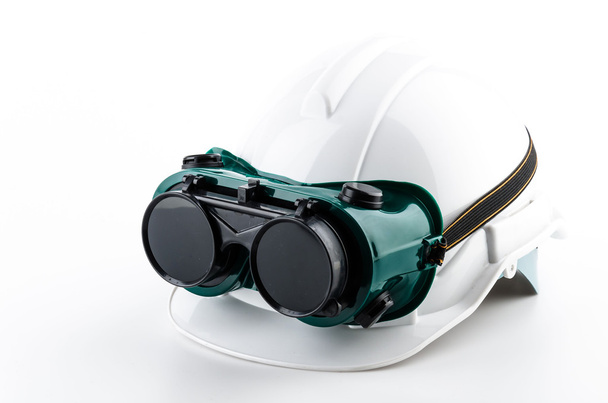 Safety helmet and goggles glasses - Photo, Image