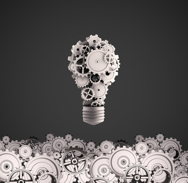 bulb with gears - Foto, Imagem
