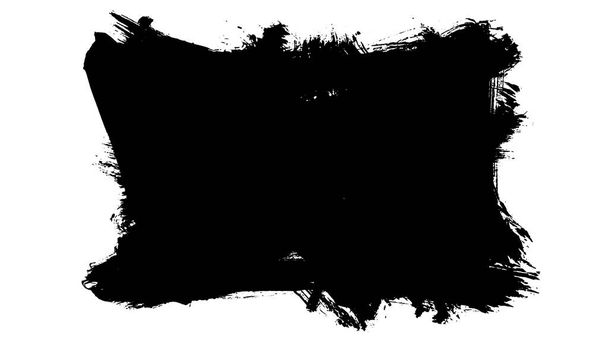 Pincelada negra y textura. Grunge vector mano abstracta - elemento pintado. Subrayar y diseño de fronteras. - Foto, Imagen