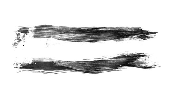Pincelada negra y textura. Grunge vector mano abstracta - elemento pintado. Subrayar y diseño de fronteras. - Foto, imagen