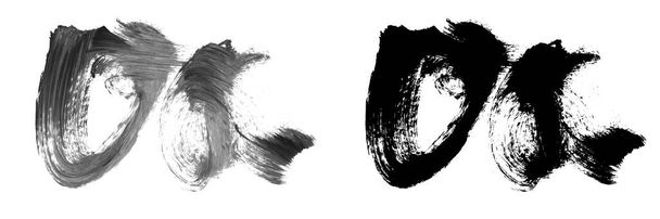 black ink brush strokes on white background. illustration. - Photo, Image