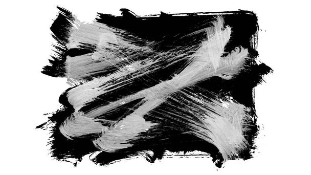 Schwarzer Pinselstrich und Textur. Grunge Vektor abstrakte Hand - gemaltes Element. Unterstreichung und Grenzgestaltung. - Foto, Bild