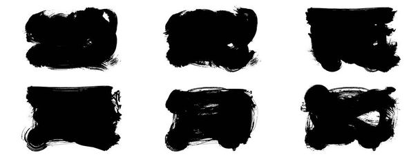 Černý tah štětcem a textura. Grunge vektor abstraktní ruční - malovaný prvek. Podtržení a návrh okrajů. - Fotografie, Obrázek