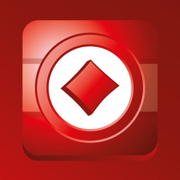 Red diamond button - Vektor, kép