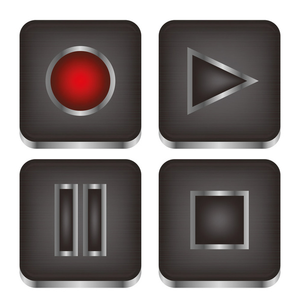 Conjunto de botão ícone multimídia
 - Vetor, Imagem