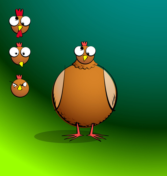 Hühner r rund - verwirrtes Huhn - Vektor, Bild