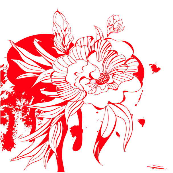 Red flowers - Wektor, obraz