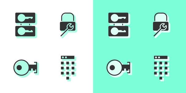 Set Password protection, Casting keys, Key and Lock repair icon. Vector. - Vector, Image