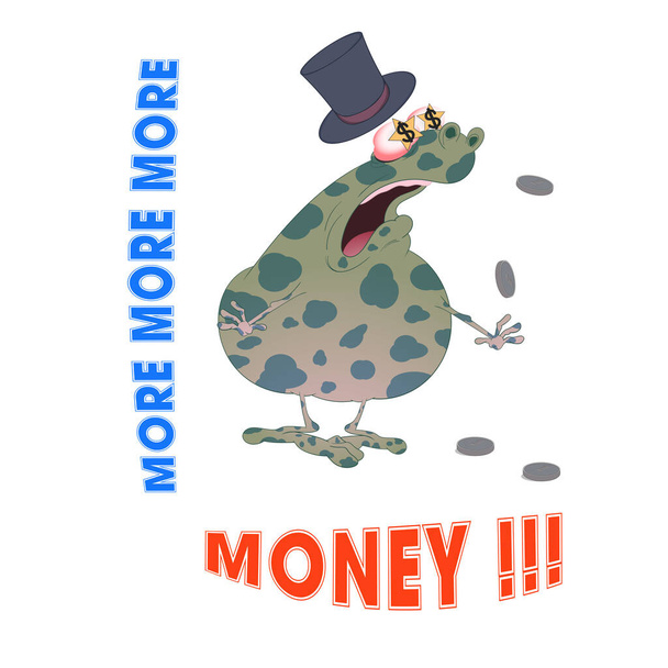 Fat greedy millionaire toad chokes on money and wants more money.. - Photo, Image