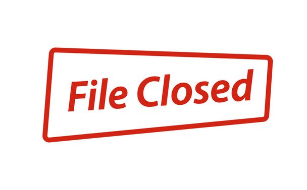 File Closed stamp isolated on white background - Vector, Image