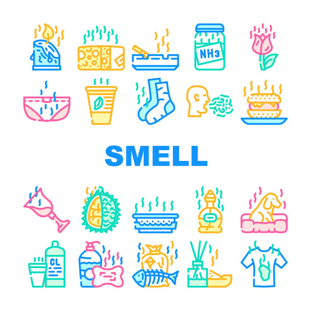 Smell Feel And Sense Collection Icons Set Vector - Vektor, obrázek