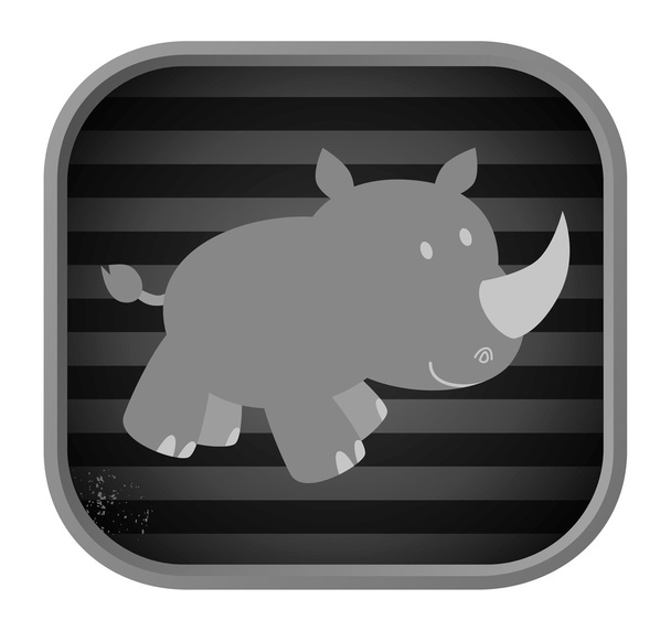 Rhinoceros animal - Vektör, Görsel