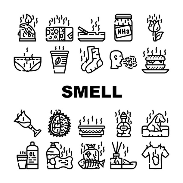 Smell Feel And Sense Collection Icons Set Vector - Vektor, obrázek