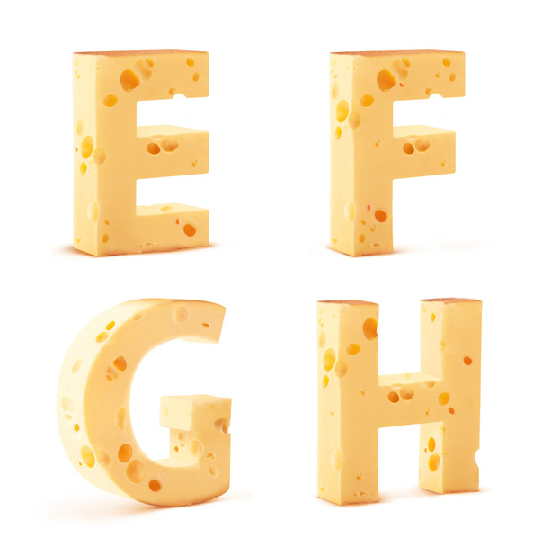 Alfabeto de queso
 - Foto, Imagen