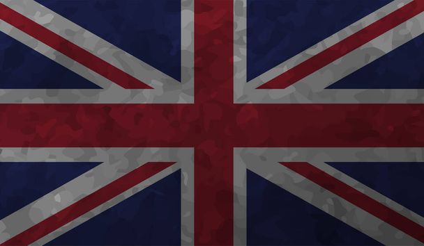 Vintage United Kingdom flag with grunge texture, scratches and brush trace - Vektor, obrázek
