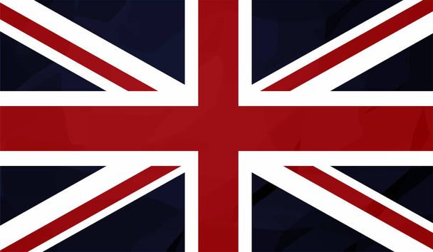 Vintage Wielka Brytania flaga z grunge tekstury, zarysowania i ślady szczotki - Wektor, obraz