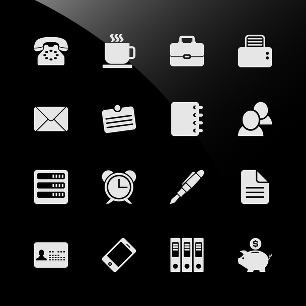 Office Work Workplace Business Financial Web Icons - Vector, Image