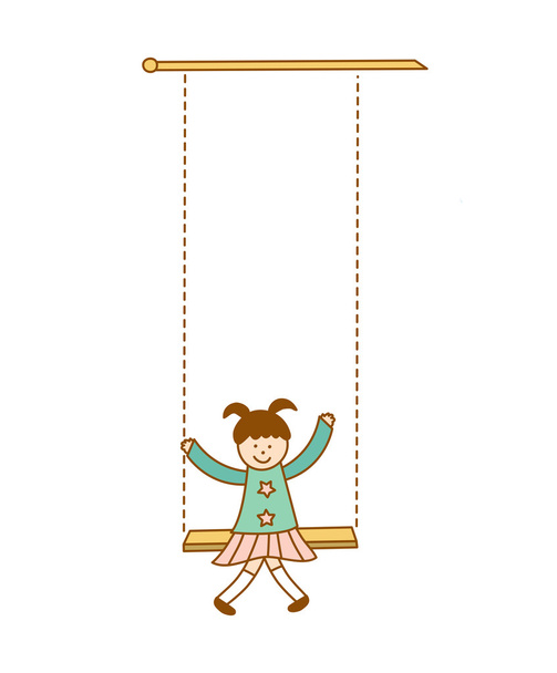Girl on a swing - Vector, Image
