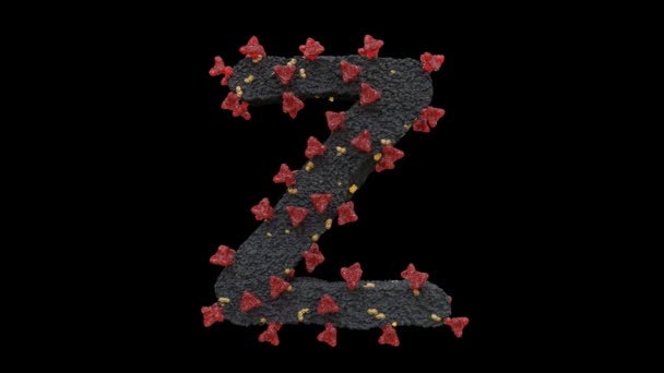 Animated Virus Cell Typeface Letters Loop met Alpha Z - Video
